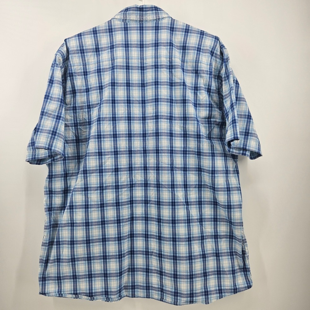 Orvis Mens XL Blue Plaid Short Sleeve Active Fit Button Down Shirt RN 70534 - Picture 3 of 10